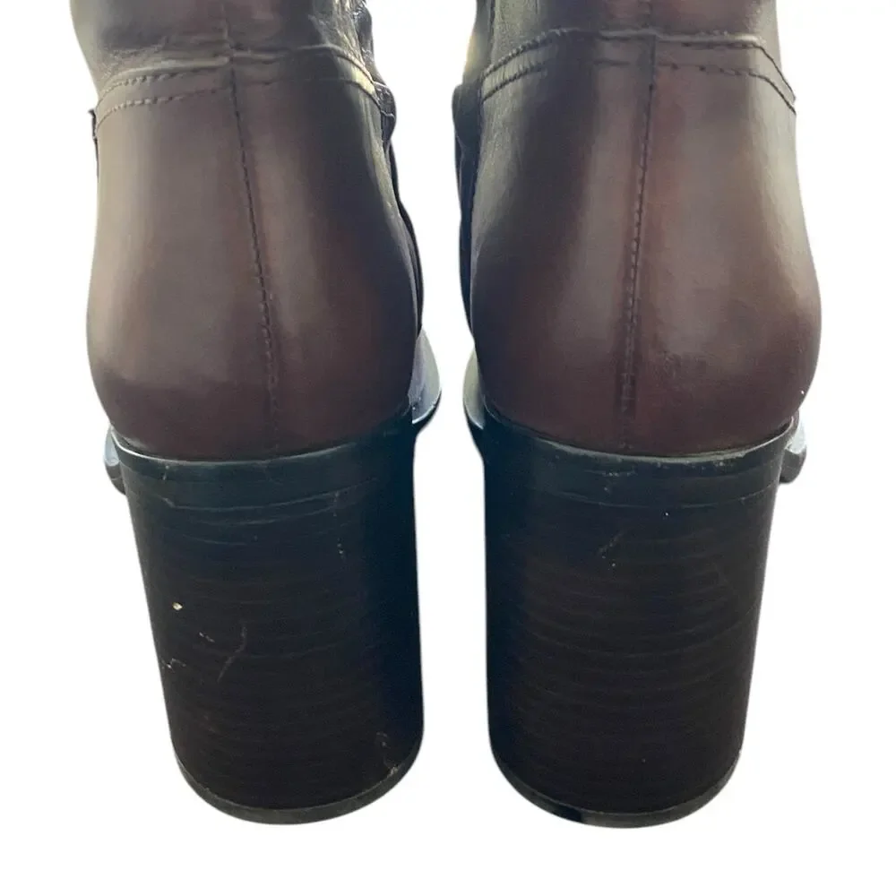 Loeffler Randall Deidre Over The Knee Boots Block Heels Leather Going Out 6B